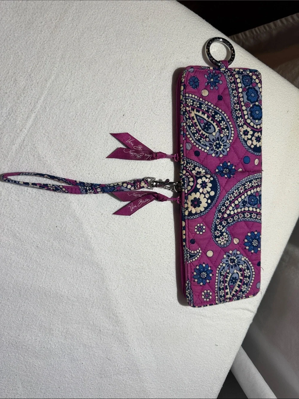 Vera Bradley Quilted Paisley Wristlet Wallet - Purple Floral